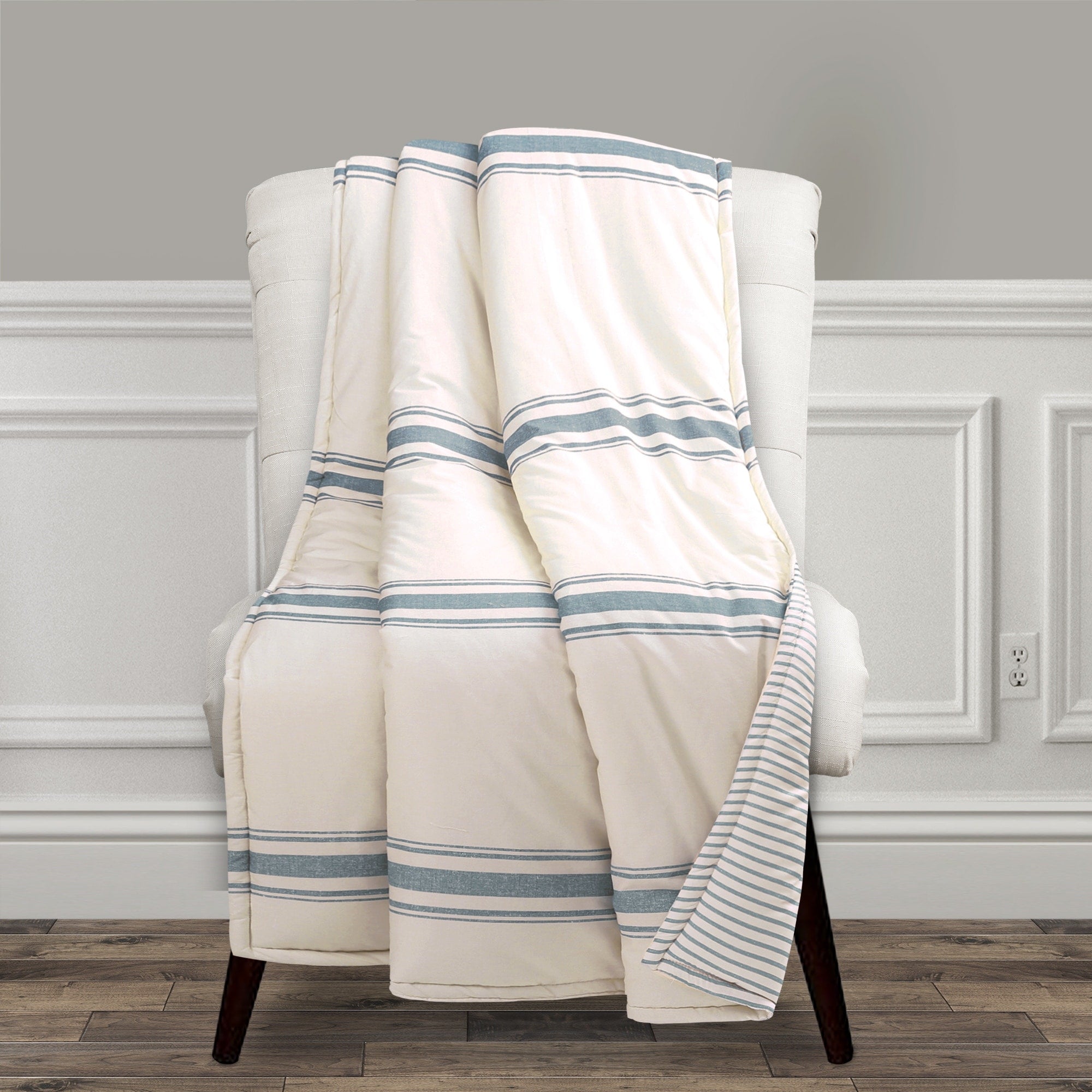 Lush Decor Farmhouse Stripe Throw 60 X 50