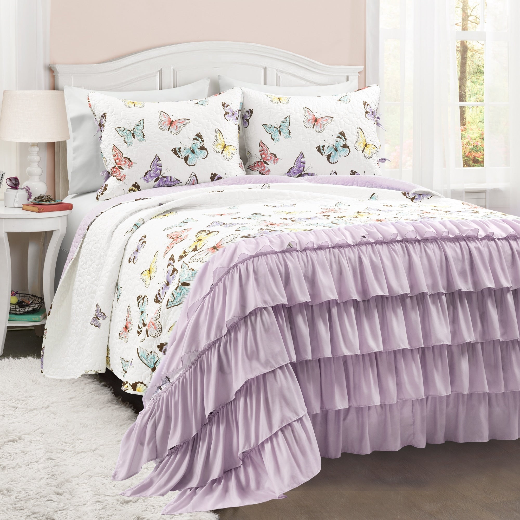 Lush Decor Flutter Butterfly 3 Piece Quilt Set