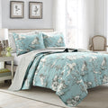 Lush Decor French Country Toile Cotton Reversible 3 Piece Quilt Set