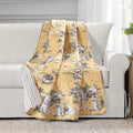 Lush Decor French Country Toile Cotton Reversible Throw Blanket