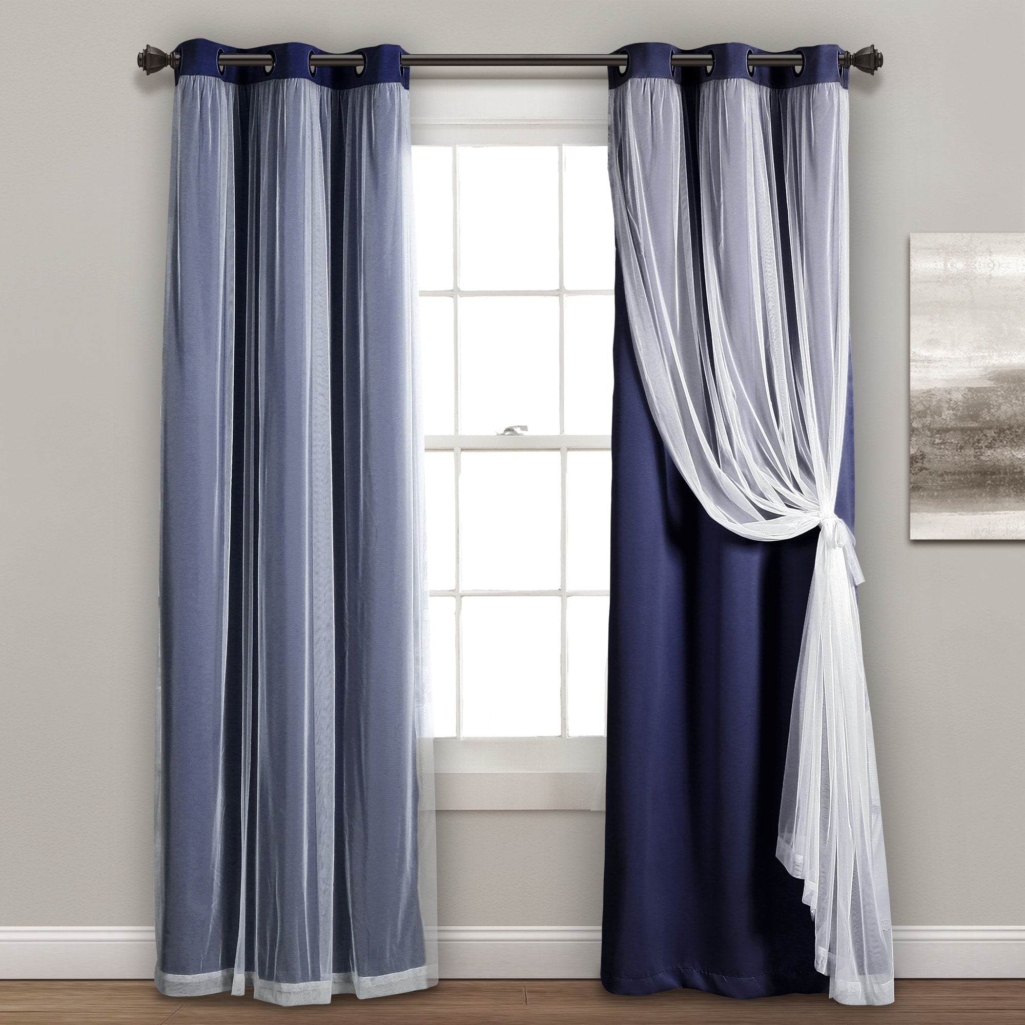 Lush Decor Grommet Sheer Panels With Insulated Blackout Lining