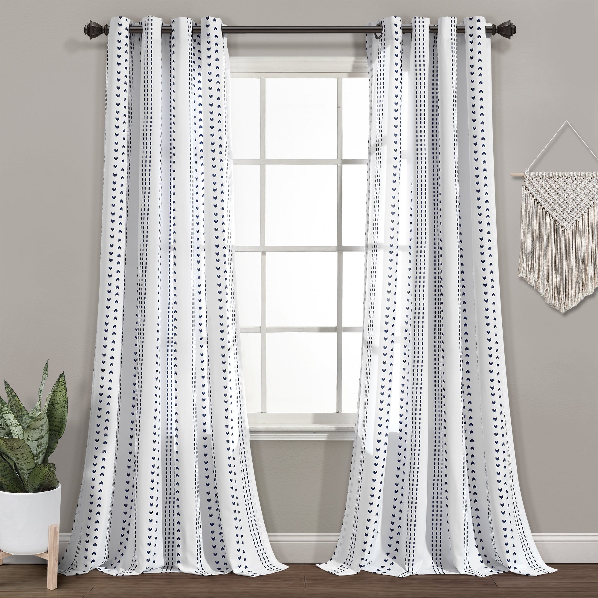 Lush Decor Hygge Stripe Window Curtain Panel Pair 84 X 52