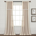 Lush Decor Ivy Tassel Faux Linen Window Curtain Panel Pair 84 X 52