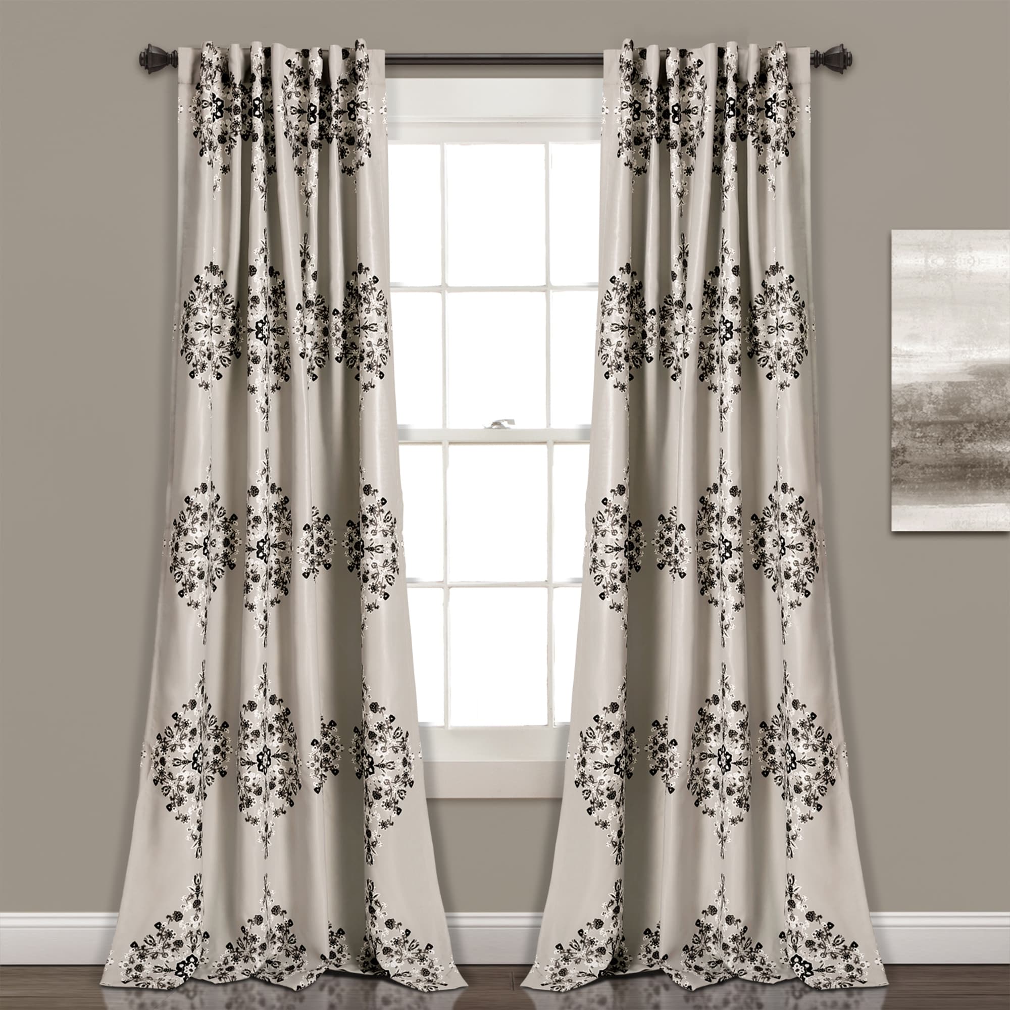 Lush Decor Keya Medallion Room Darkening Window Curtain Panel Set