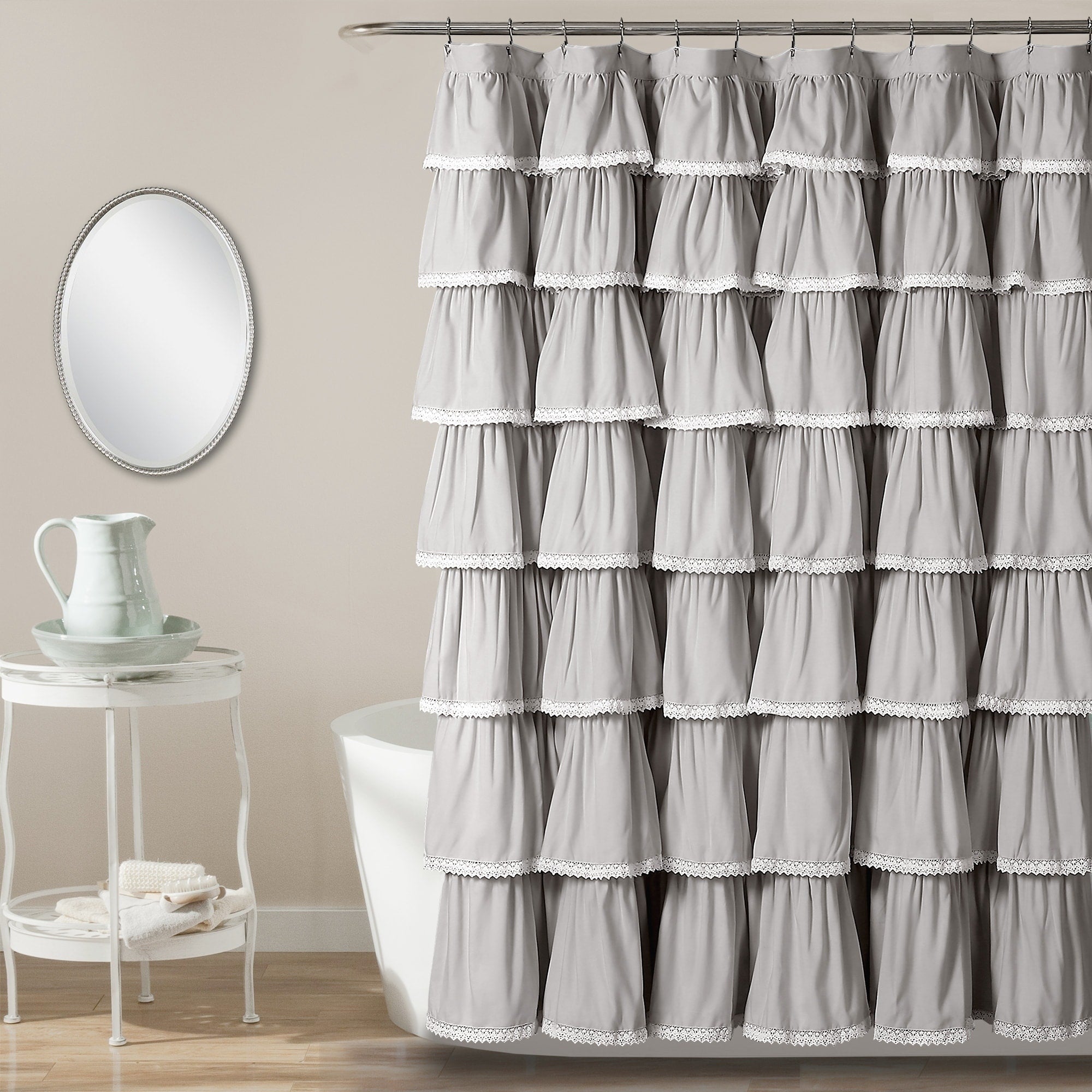 Lush Decor Lace Ruffle Shower Curtain