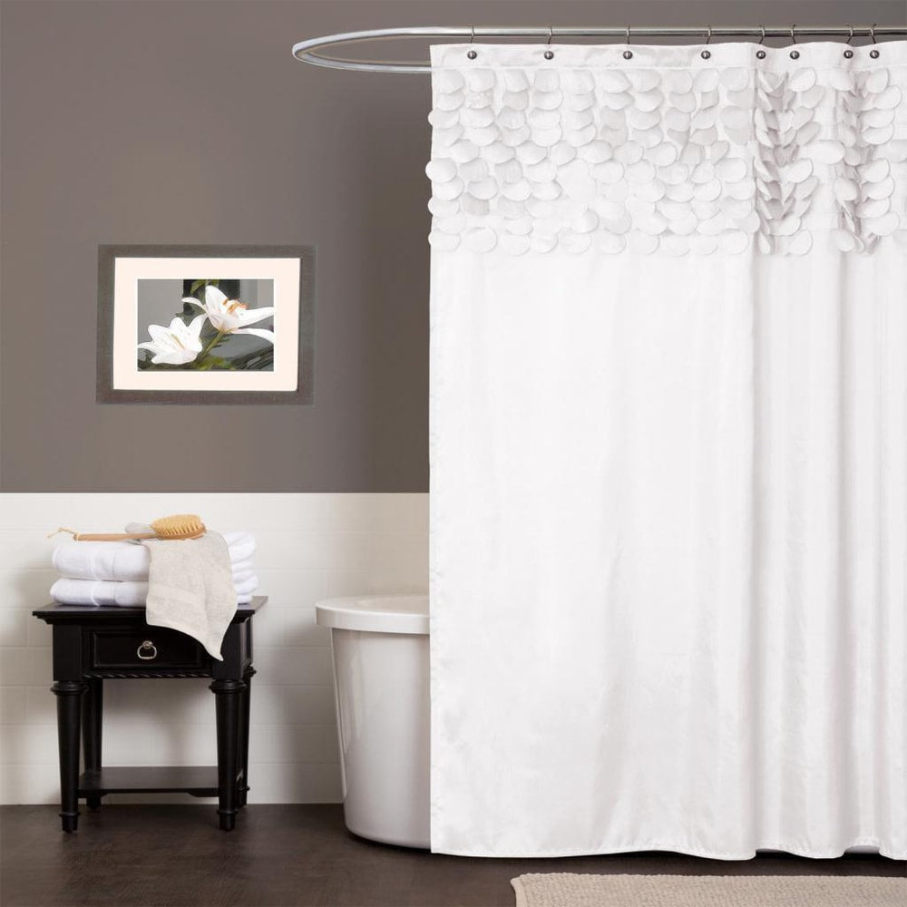Lush Decor Lillian White Shower Curtain