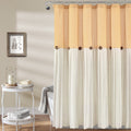 Lush Decor Linen Button Shower Curtain