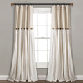 Lush Decor Linen Button Window Curtain Single Panel 84 L X 40 W