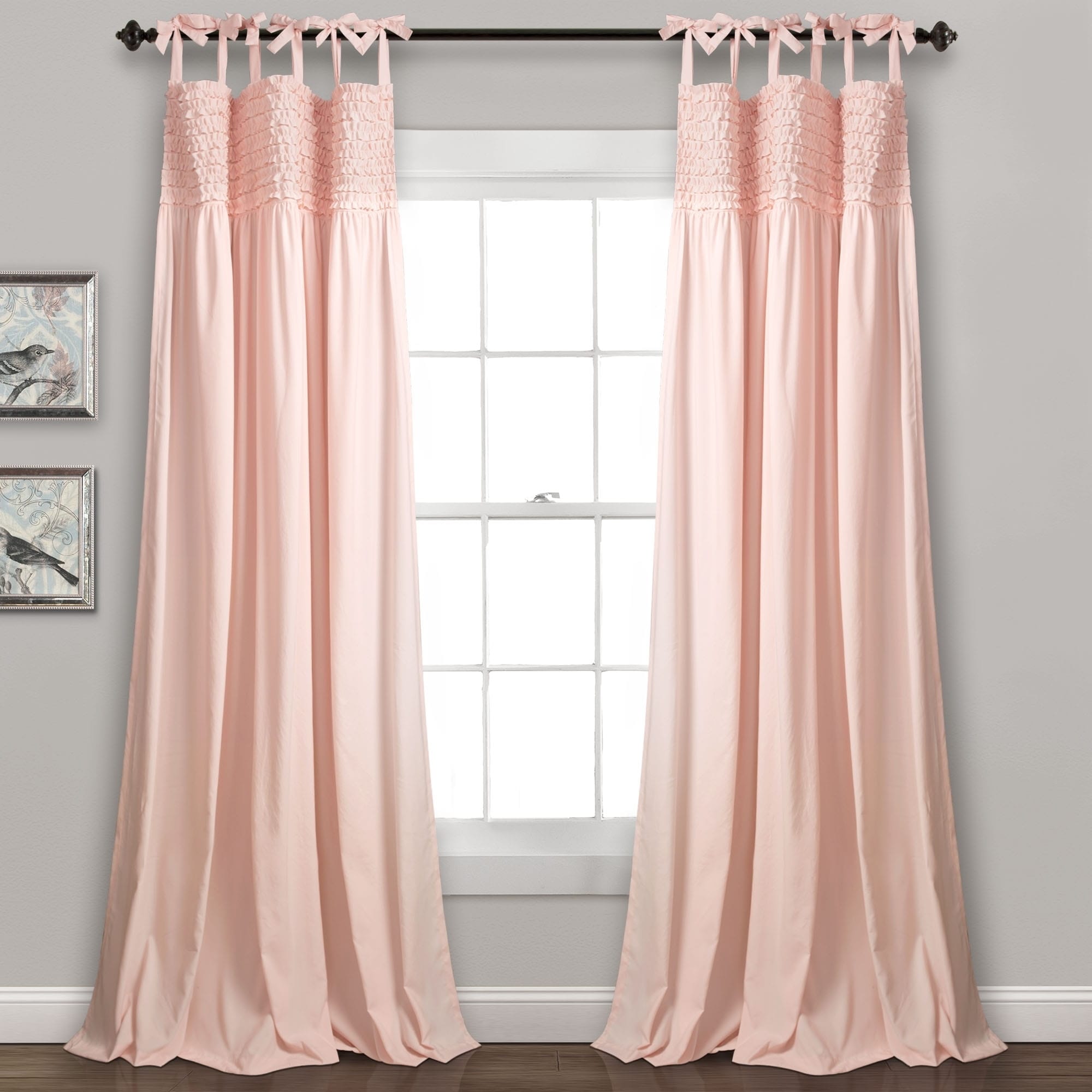 Lush Decor Lydia Ruffle Window Curtain Panel Pair