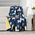 Lush Decor Make A Wish Southwest Llama Cactus Reversible Throw Blanket