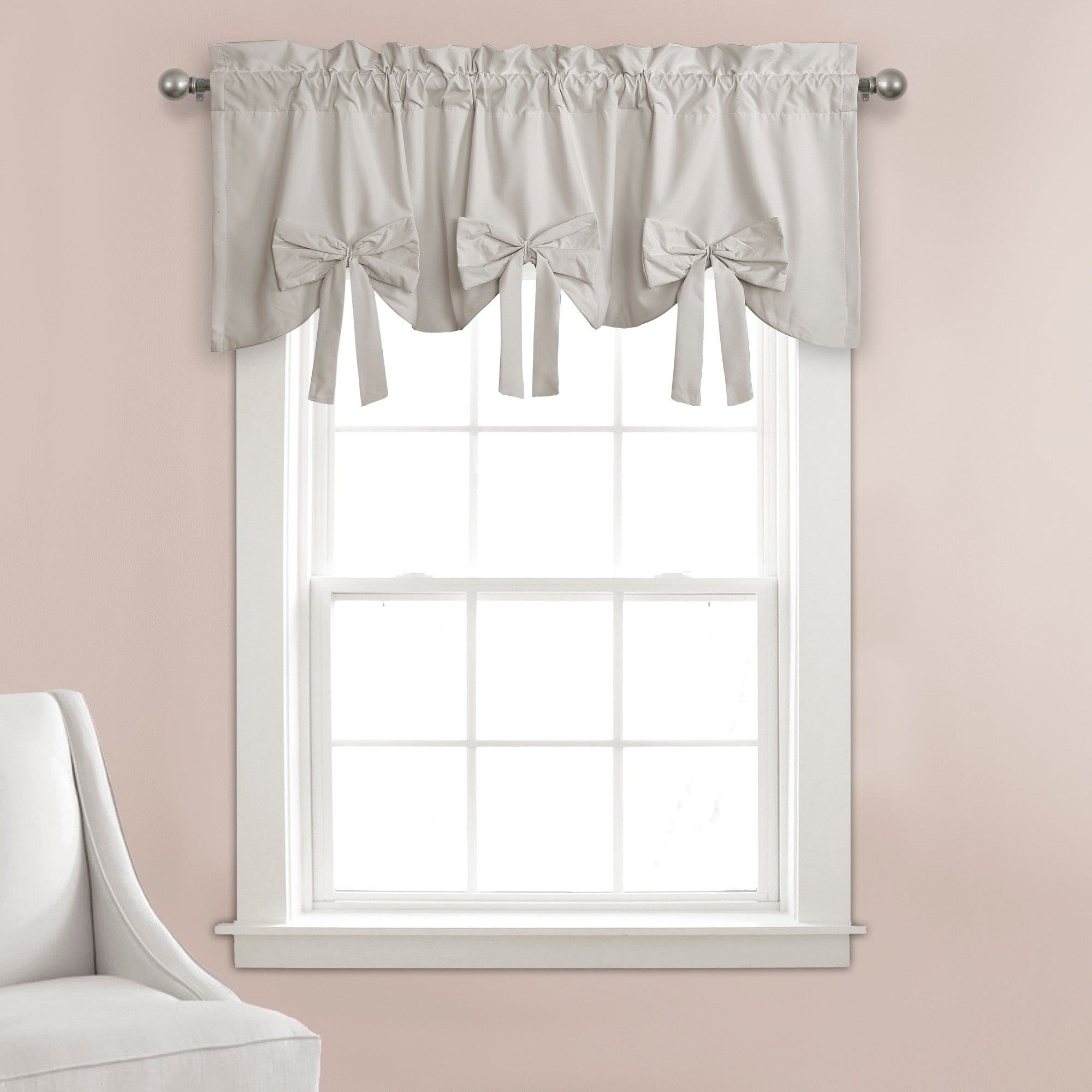 Lush Decor Melody Bow Window Curtain Valance 18 Inches High X 52 Inches Wide