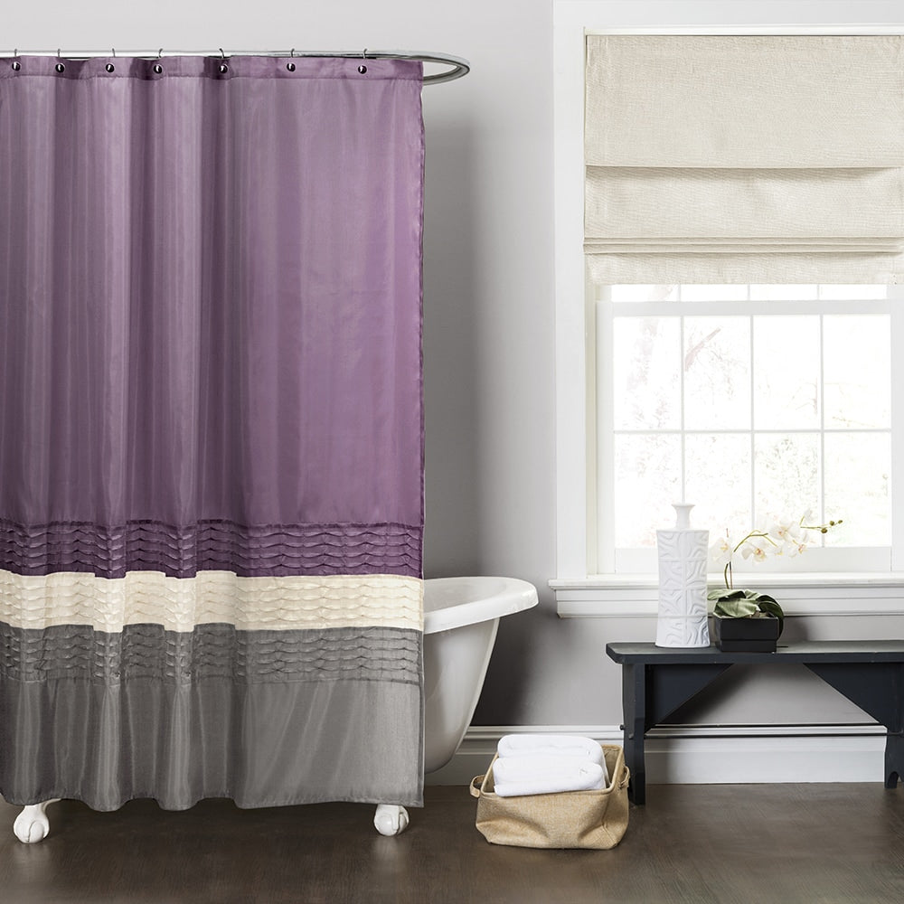 Copper Grove Mostri Purple Grey Shower Curtain