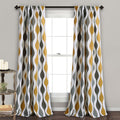 Lush Decor Mid Century Geo Room Darkening Window Curtain Panel Pair