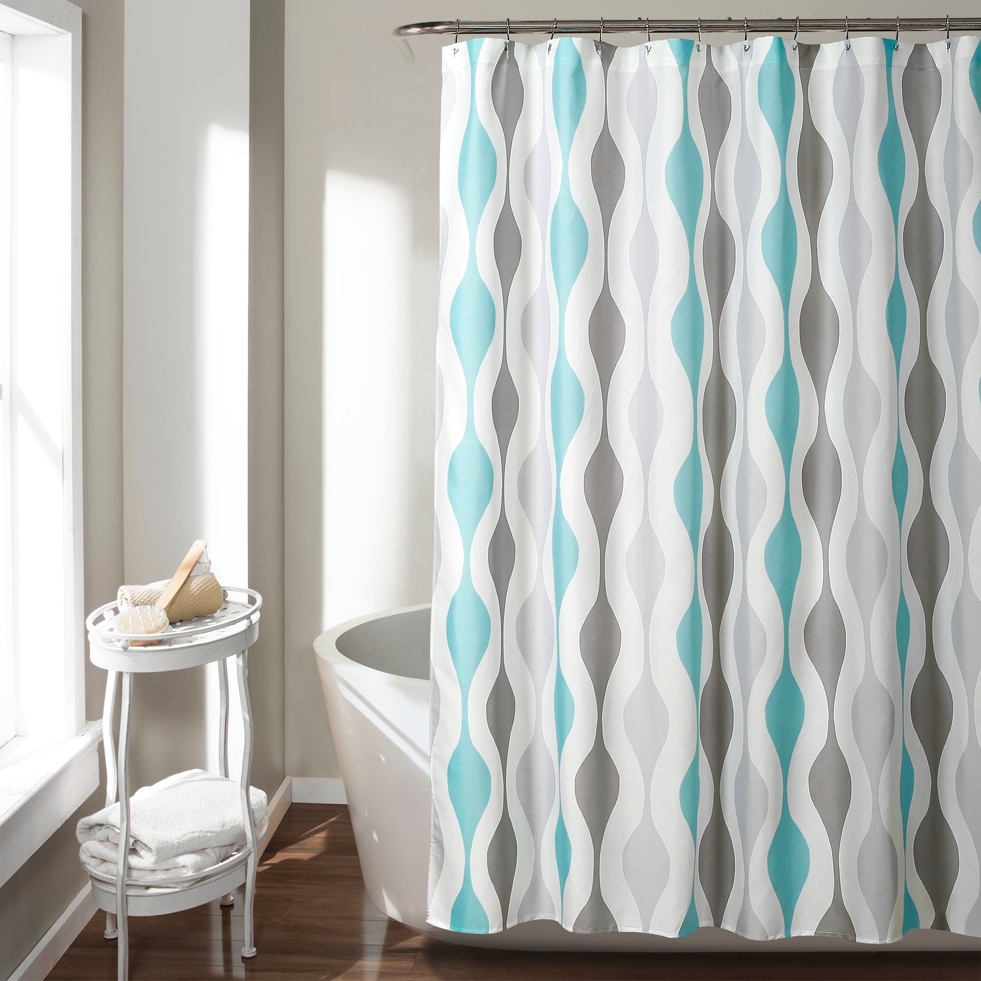Lush Decor Mid Century Geo Shower Curtain