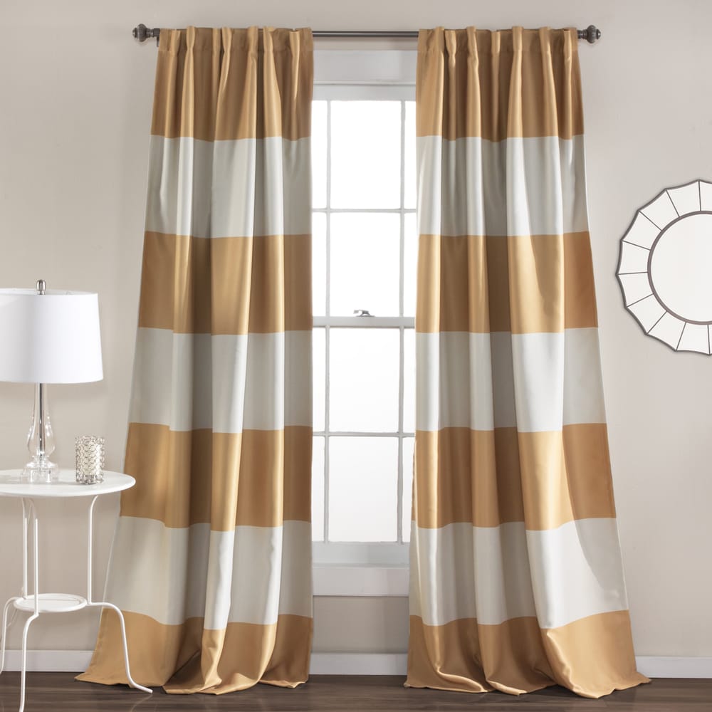 Lush Decor Montego Striped Curtain Panel Pair 52 W X 84 L