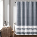 Lush Decor Nantucket Yarn Dyed Cotton Tassel Fringe Shower Curtain