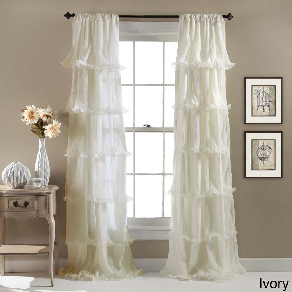 Lush Decor Nerina Ruffled Curtain Panel 54 W X 84 L