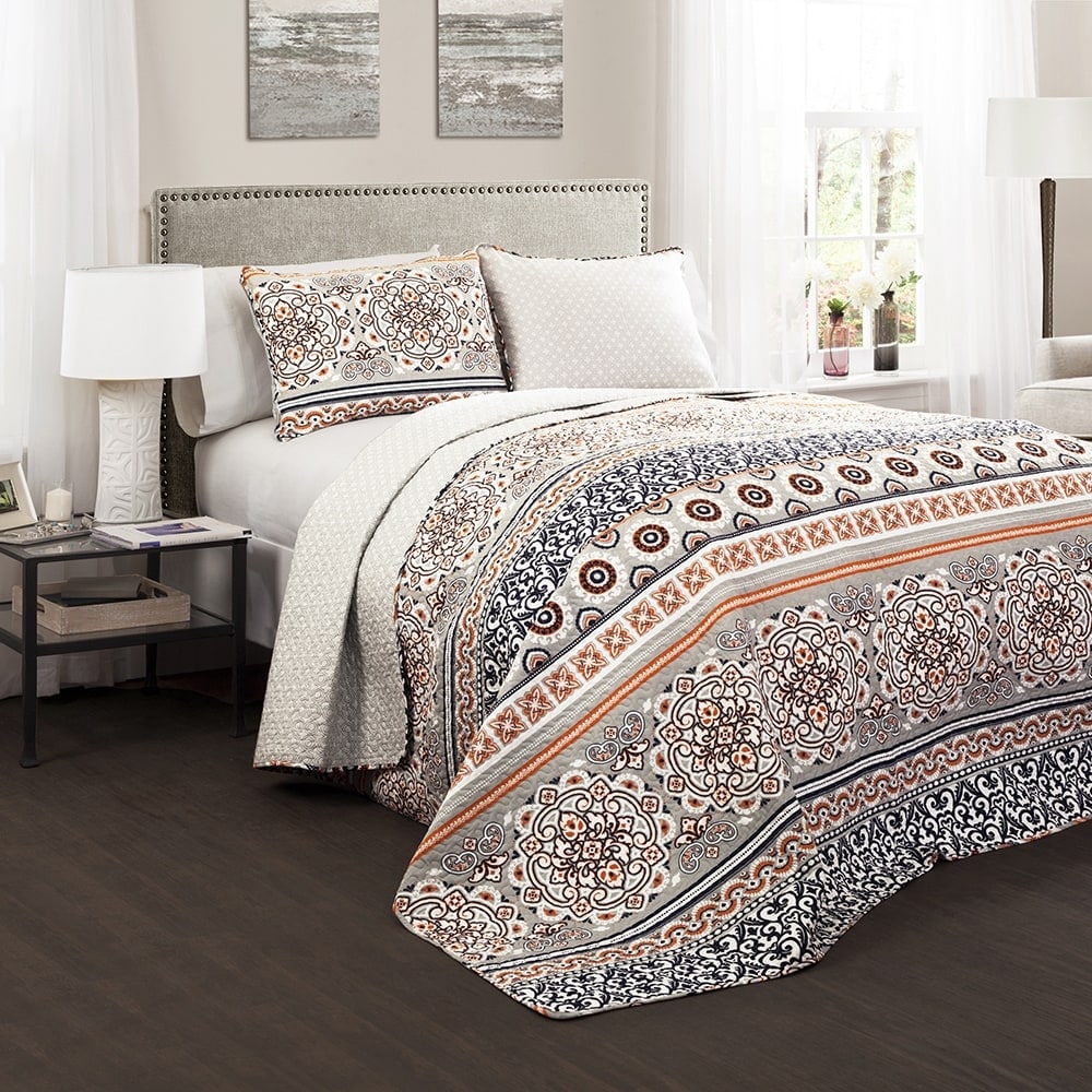The Curated Nomad La Boheme Boho Stripe 3 Piece Quilt Set