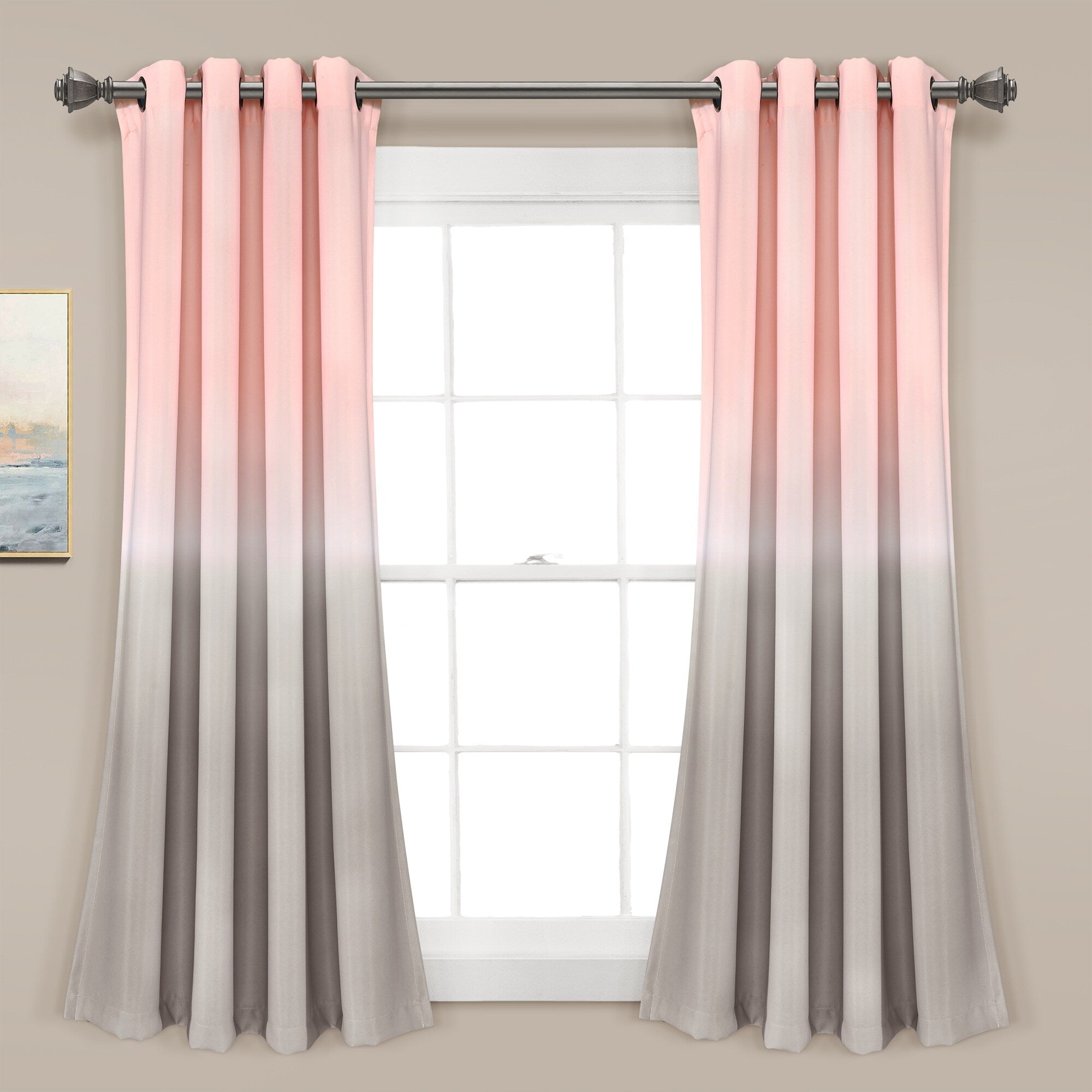 Lush Decor Umbre Fiesta Room Darkening Window Curtain Panel Pair 52 W X 84 L