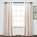 Lush Decor Ombre Stripe Grommet Sheer Window Curtain Panel Pair 84 X 38