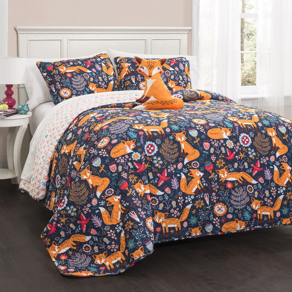 Lush Decor Pixie Fox 4 Piece Quilt Set