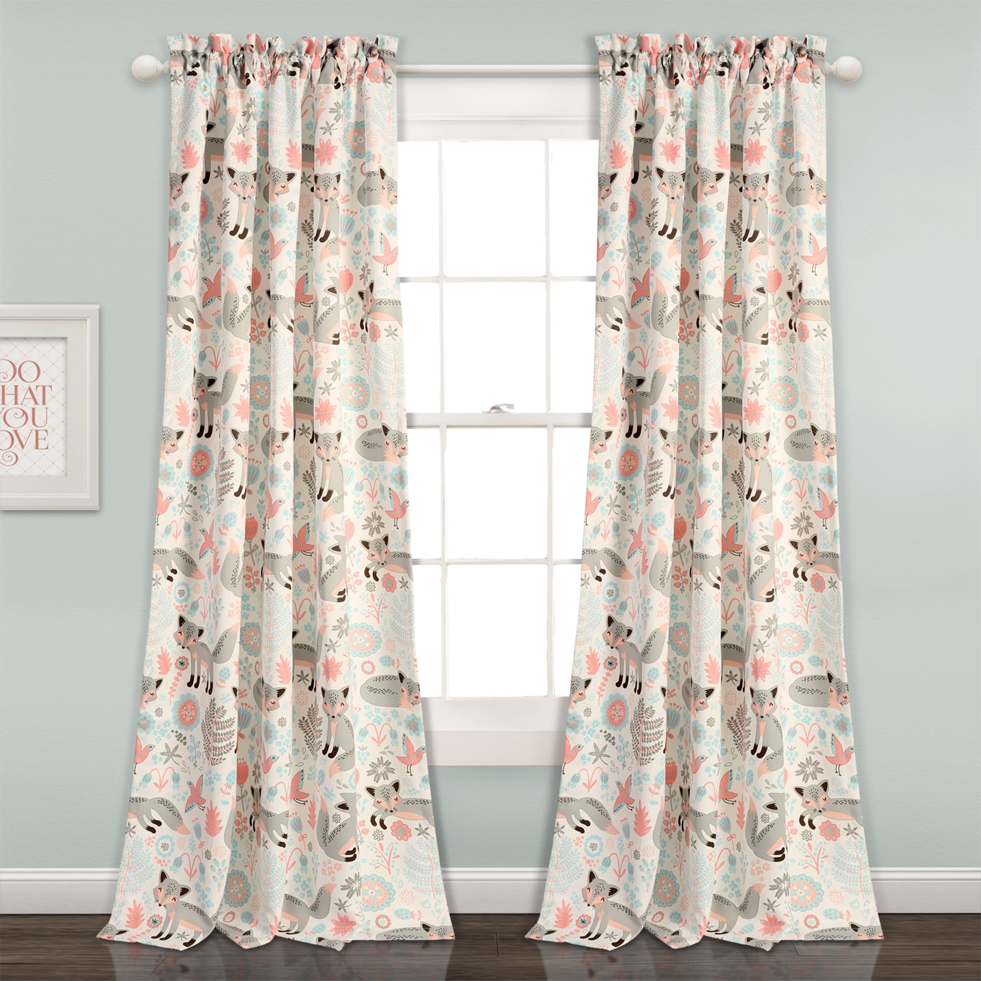 Lush Decor Pixie Fox Room Darkening Window Curtain Panel Set 52 W X 84 L