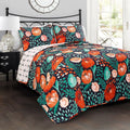 Lush Decor Poppy Garden 3 Piece Quilt Set
