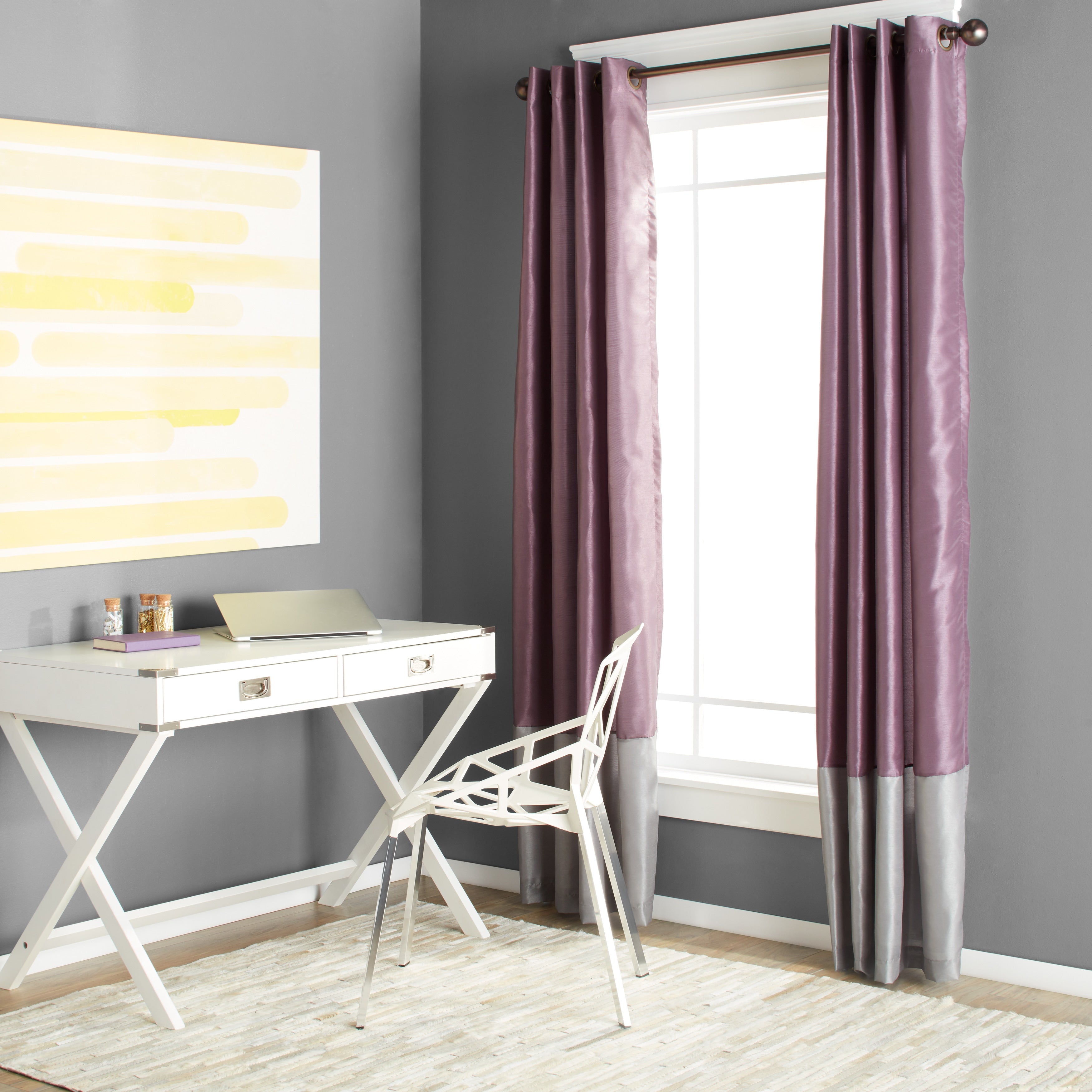 Porch Den Frisco Prima Grey Purple 84 Inch Curtain Panel Pair
