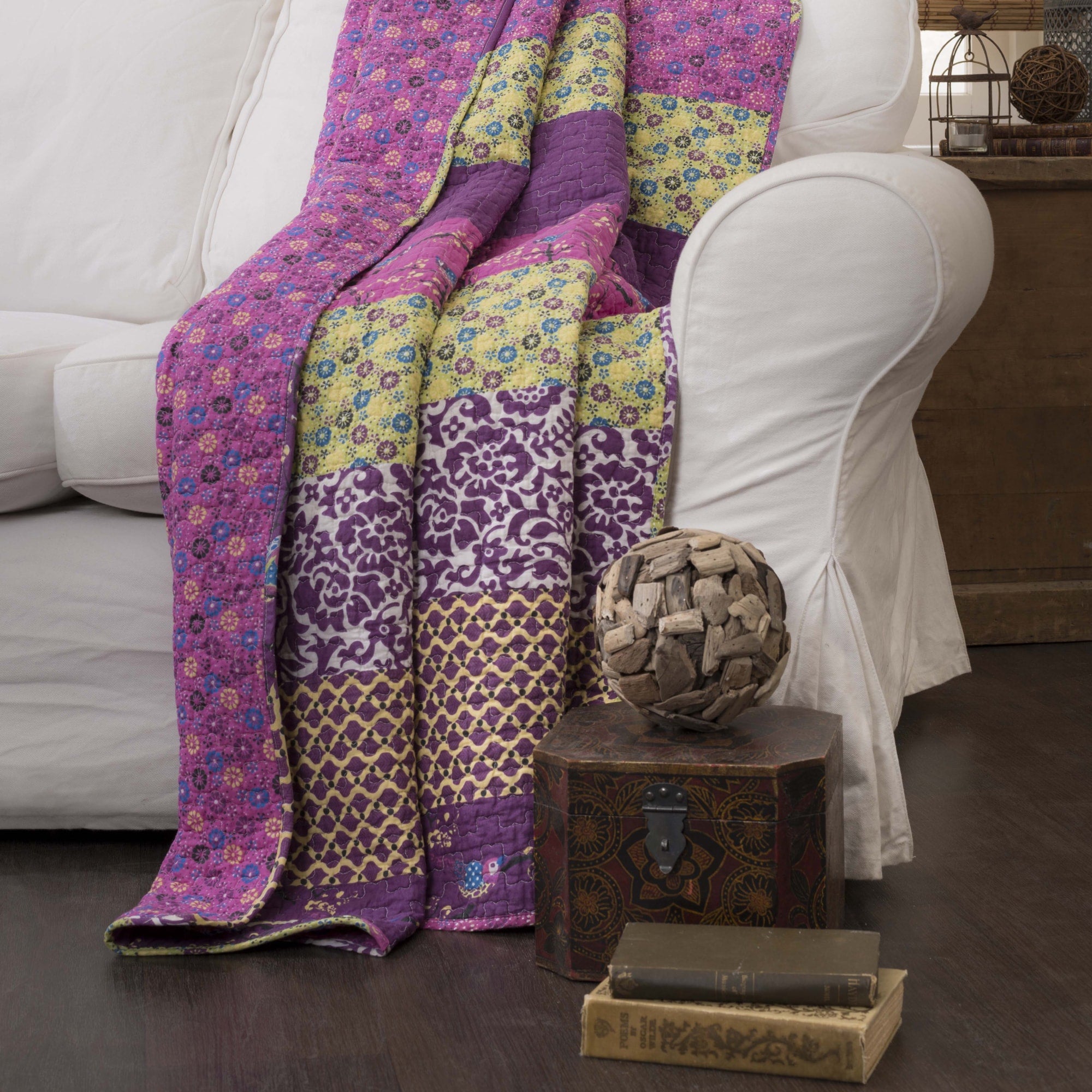 The Curated Nomad Presidio Blue Quilted Throw Blanket