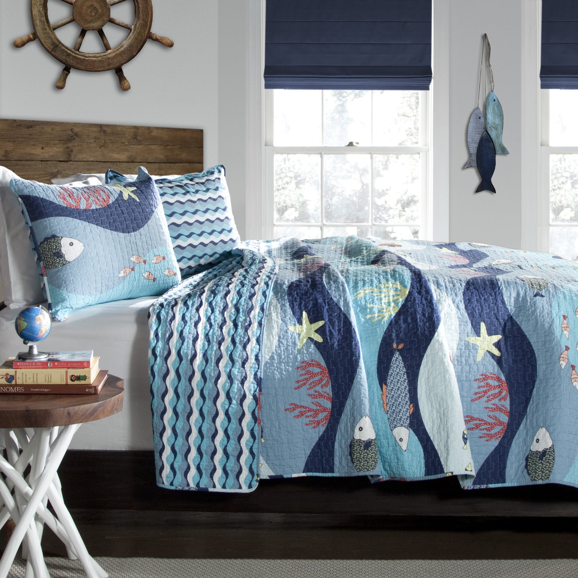 Lush Decor Sealife 3 Piece Cotton Quilt Set