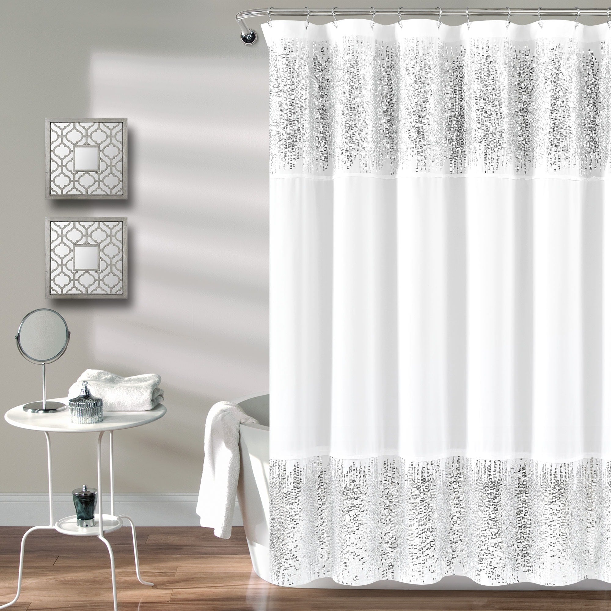 Lush Decor Shimmer Sequins Shower Curtain
