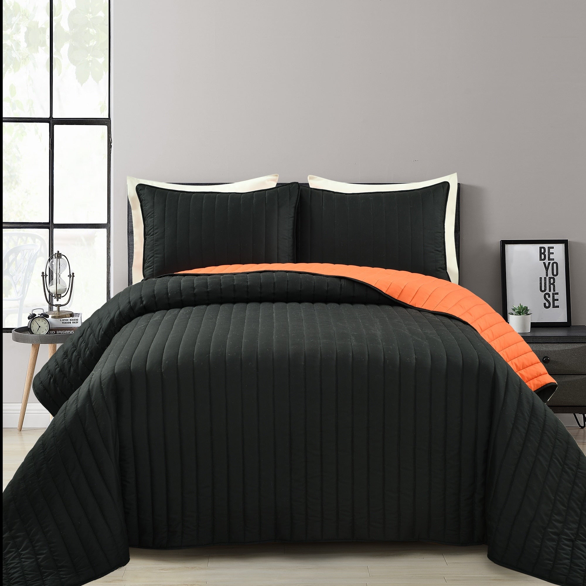 Lush Decor Soft Stripe All Season Quilt Coverlet Set
