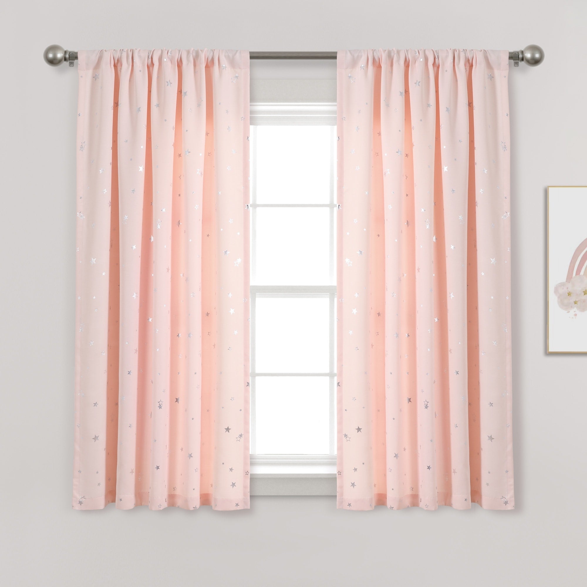 Lush Decor Star Room Darkening Window 84 Inch Curtain Panel Pair