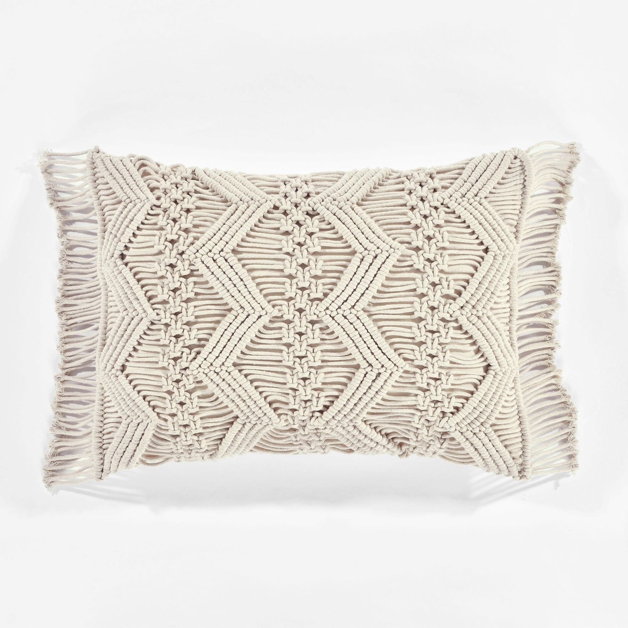 Lush Decor Studio Chevron Macrame Decorative Pillow Cover