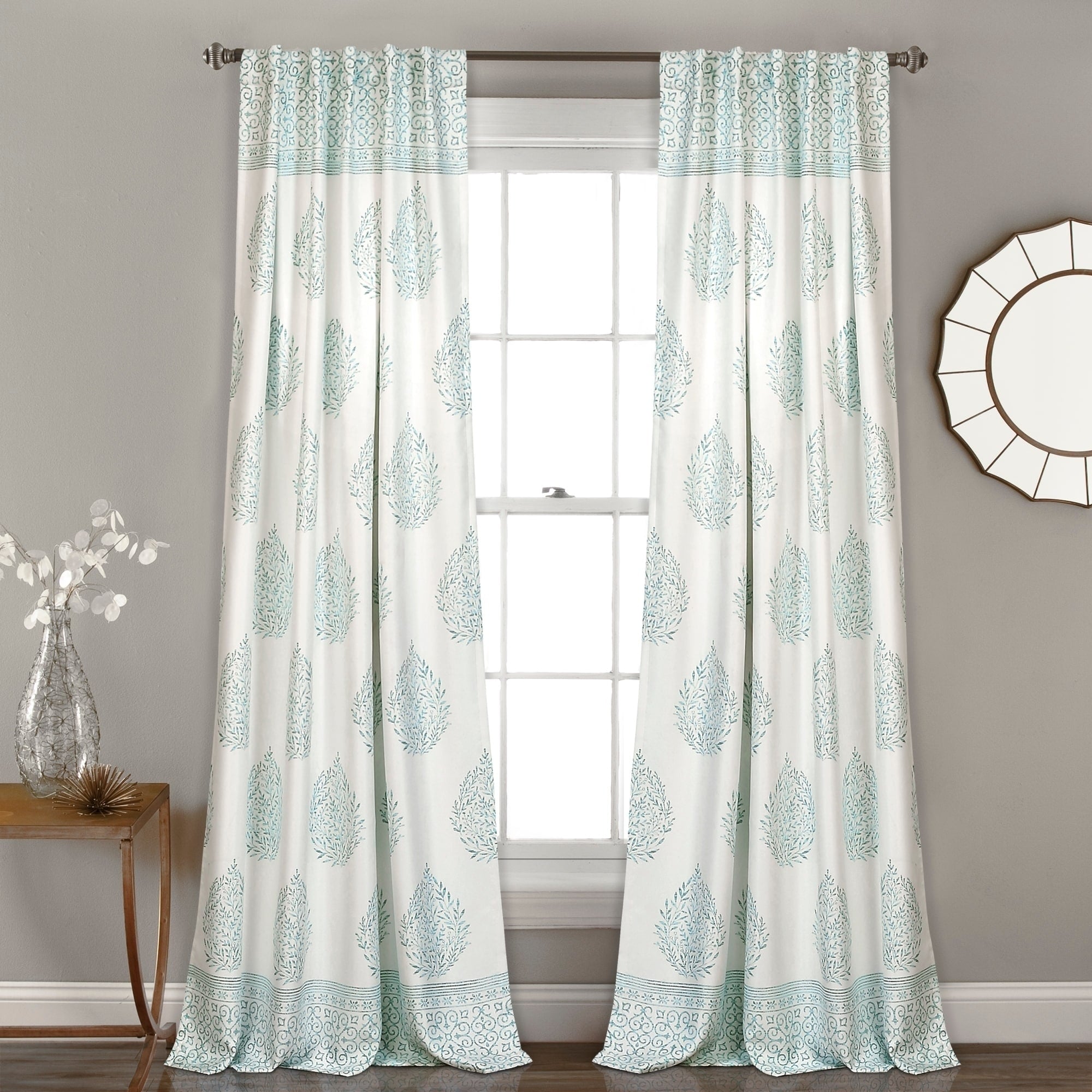 Lush Decor Teardrop Leaf Room Darkening Window Curtain Panel Pair 52 W X 84 L