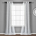 Lush Decor Textured Dot Sheer Window Curtain Panel Pair 84 X 38