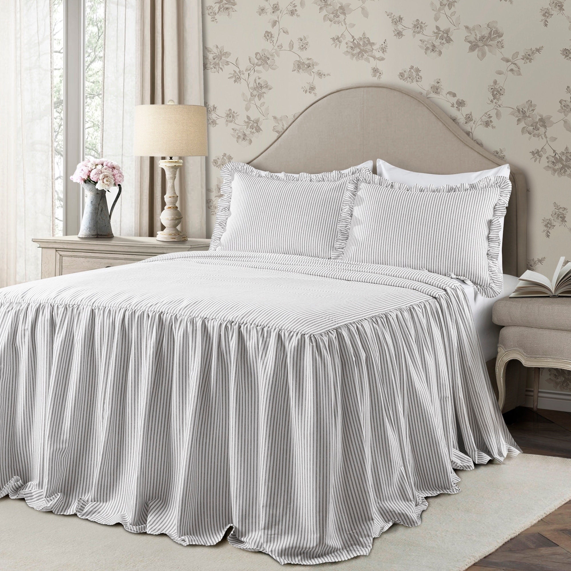 Lush Decor Ticking Stripe Bedspread Set