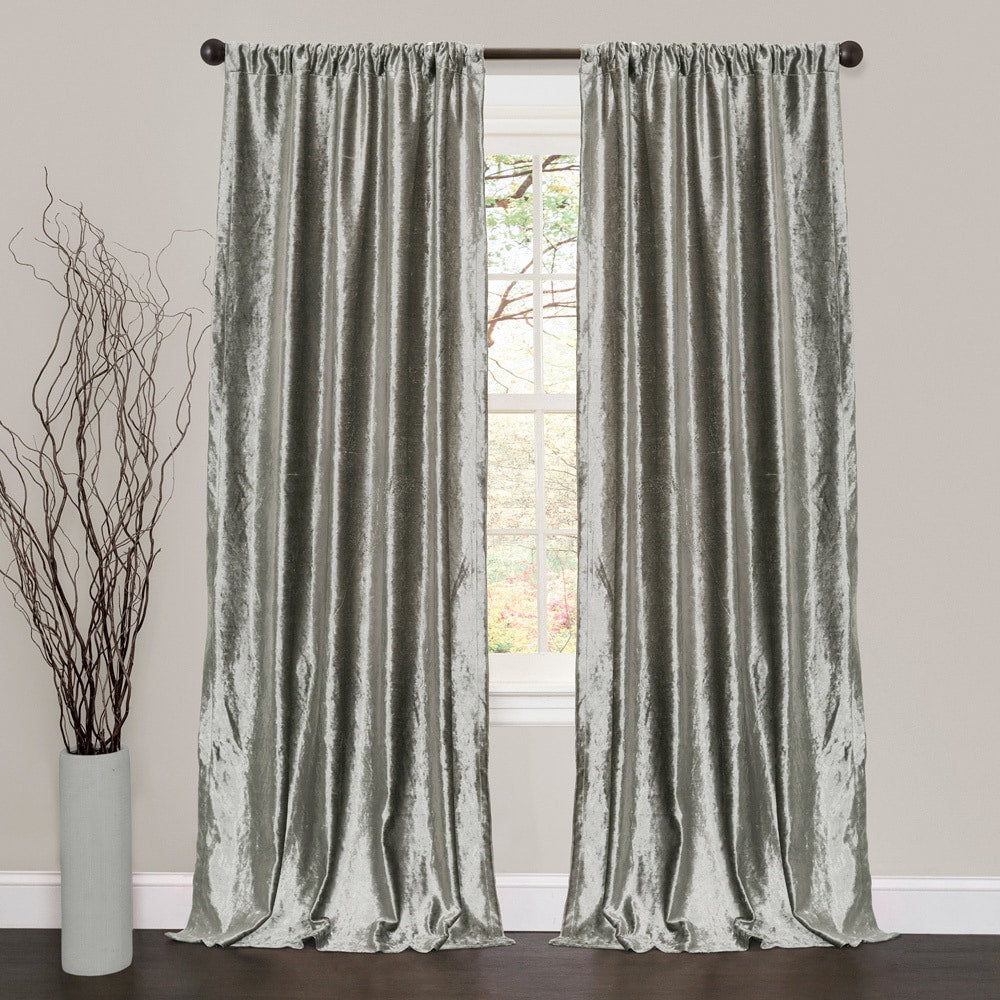 Lush Decor Velvet Dream Silver 84 Inch Curtain Panel Pair