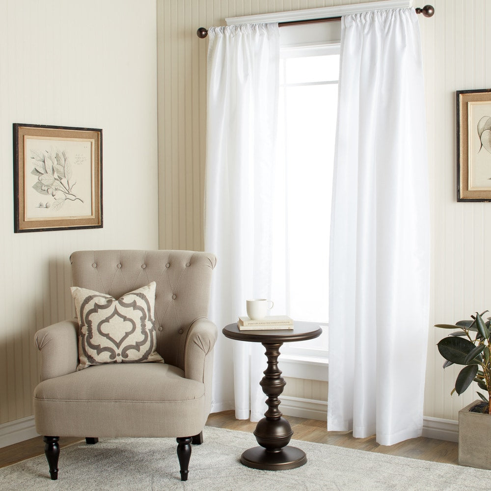The Gray Barn Dogwood White Faux Silk 84 Inch Curtain Panel