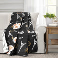 Lush Decor Vintage Paris Rose Butterfly Script Throw Blanket