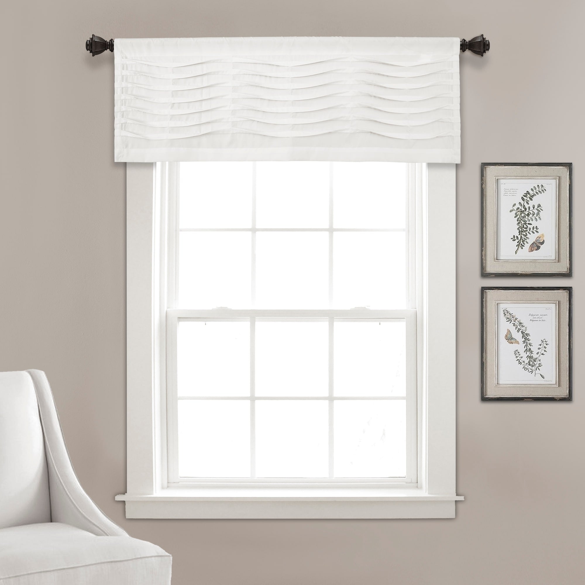 Lush Decor Wave Texture Window Curtain Valance 18 L X 52 W
