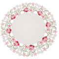 Lush Rosette Embroidered Cutwork Round Placemats 16 Inch Round Set Of 4