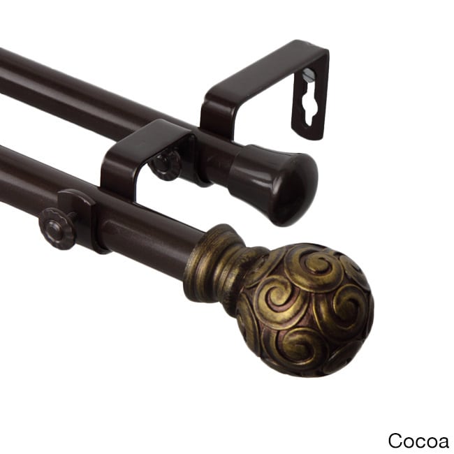 Instyledesign Lux Adjustable Double Curtain Rod Set
