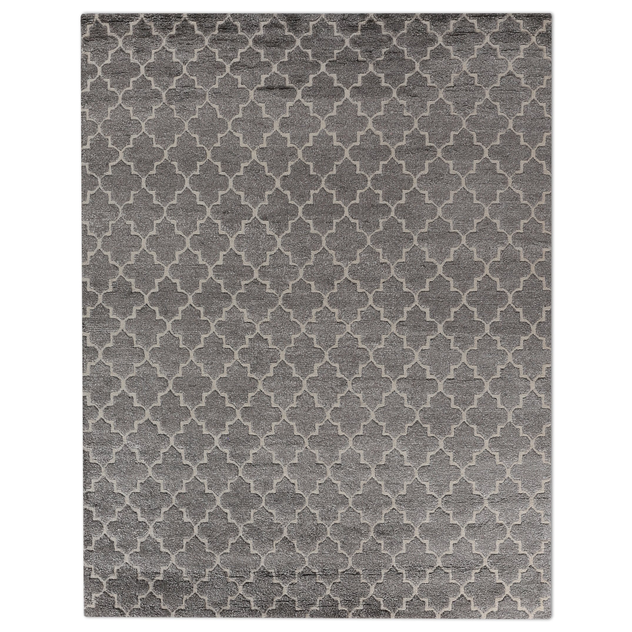 Lux Look Hand Knotted Bamboo Silk Gray Area Rug
