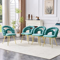 Luxe Gold Leg Velvet Dining Chair Modern Bubble Bead Accent Chair For Kitchen Dining Room