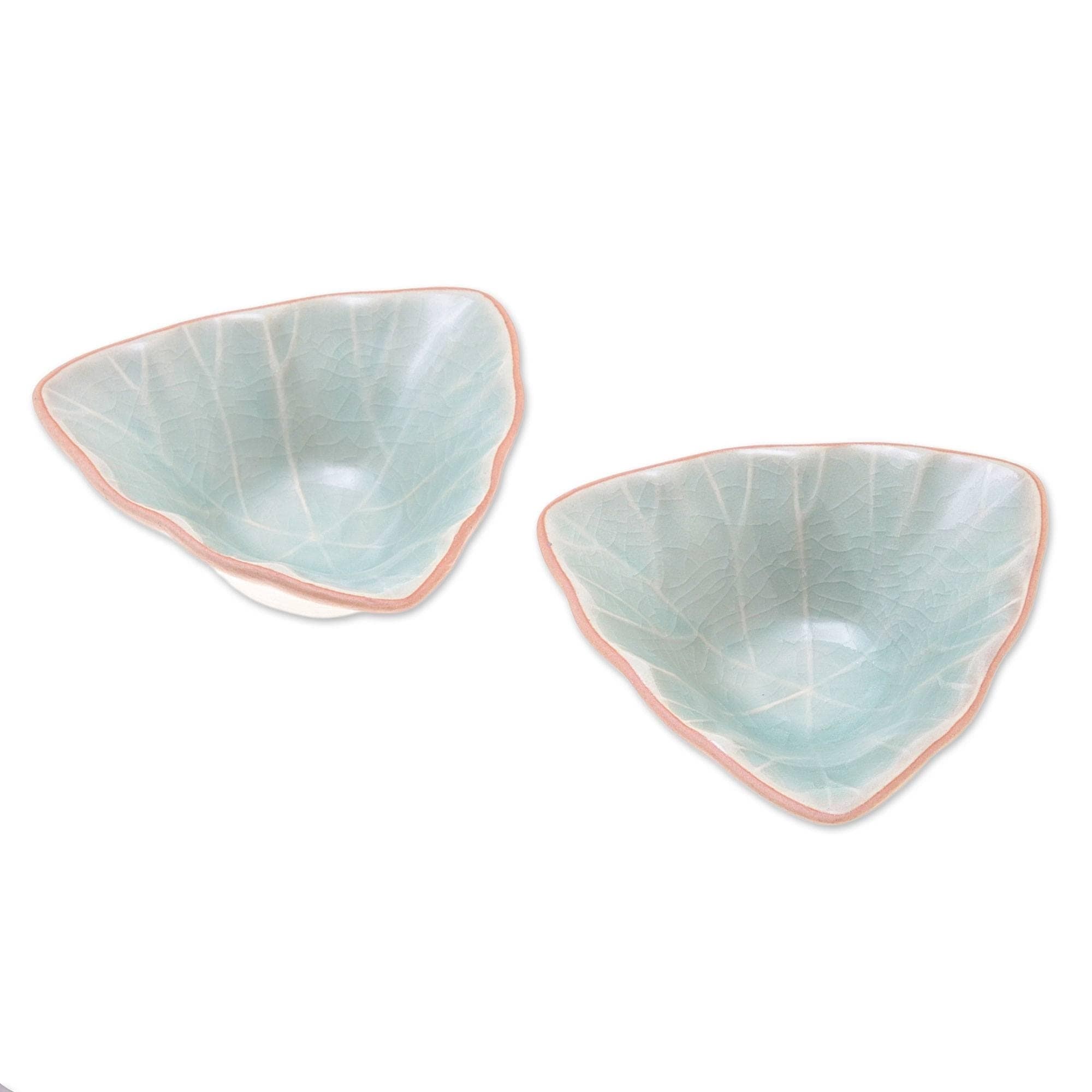 Luxe Leaves In Green Ceramic Condiment Servers Pair