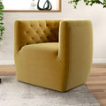 Mid Century Modern Rose Navy Blue Velvet 360 Swivel Chair N A