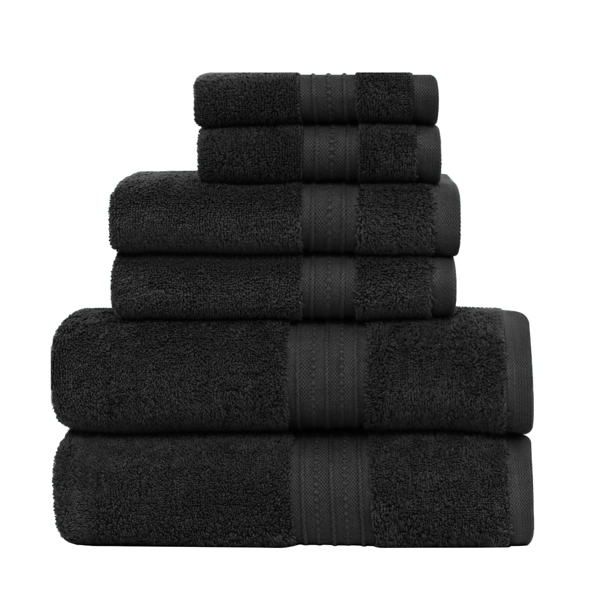 Feather Stitch Luxurious Absorbent 650 Gsm Combed Cotton 6 Piece Towel Set