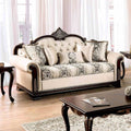 Luxurious Beige Finish Tufted Bracket Feet 1Pc Solid Wood Sofa