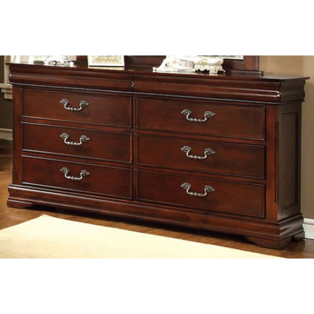 Luxurious English Style Wooden Dresser Cherry Brown